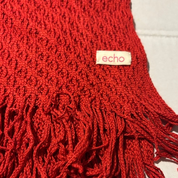 Echo Vibrant Red Textured Scarf - Picture 2 of 6